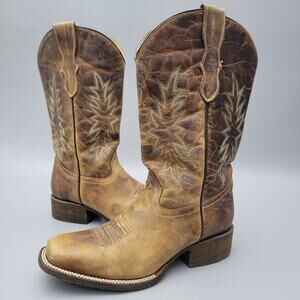 Corral Teen Youth 3 M Vintage Honey Brown Square Toe Leather Boot
